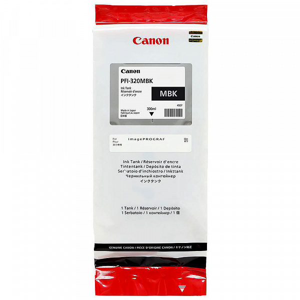 Картридж Canon PFI-320MBK черный матовый увеличенный оригинальный, ресурс  300 страниц